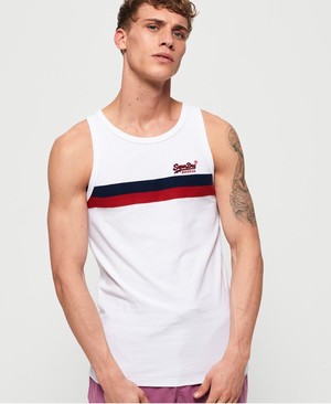 Superdry Tri Colour Férfi Mellény Fehér | LYHVO2946